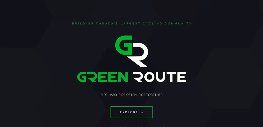 green route website in business card style